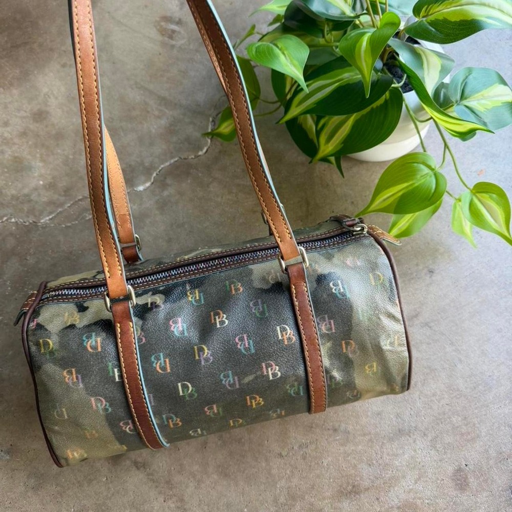 Dooney & Bourke brown monogrammed shoulder bag